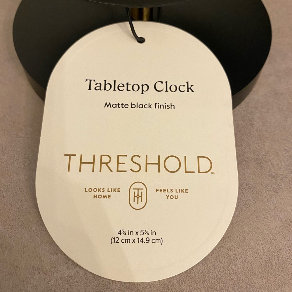 Threshold Black and Cream Tabletop Clock - Picture 3 of 4